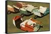 Golf Carts-null-Framed Stretched Canvas