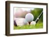 Golf Club and Ball in Grass-mikdam-Framed Photographic Print