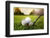 Golf Club and Ball in Grass-mikdam-Framed Photographic Print