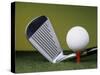 Golf Club and Ball on Tee-null-Stretched Canvas