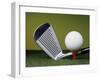 Golf Club and Ball on Tee-null-Framed Photographic Print