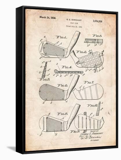 Golf Club, Club Head Patent-Cole Borders-Framed Stretched Canvas