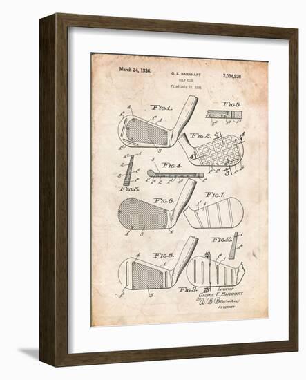 Golf Club, Club Head Patent-Cole Borders-Framed Art Print