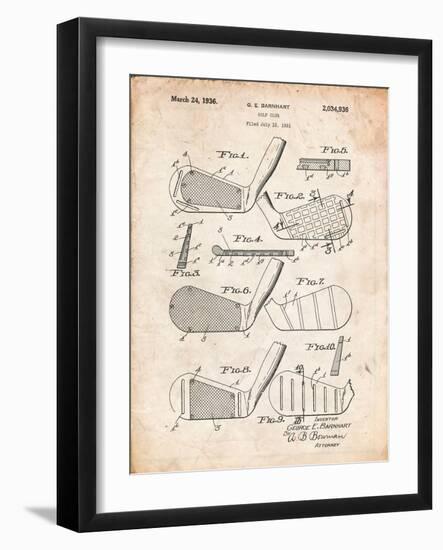 Golf Club, Club Head Patent-Cole Borders-Framed Art Print