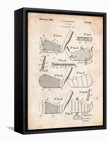 Golf Club, Club Head Patent-Cole Borders-Framed Stretched Canvas