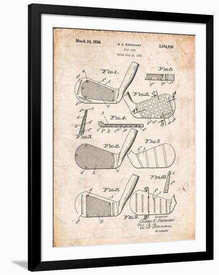 Golf Club, Club Head Patent-Cole Borders-Framed Art Print