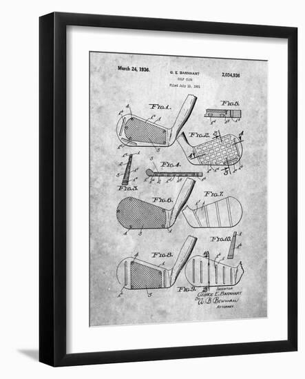 Golf Club, Club Head Patent-Cole Borders-Framed Art Print