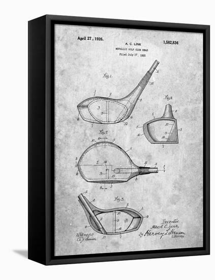 Golf Club Driver Patent-Cole Borders-Framed Stretched Canvas