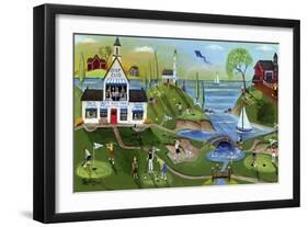 Golf Club Folk Art Cheryl Bartley-Cheryl Bartley-Framed Giclee Print
