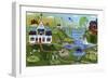 Golf Club Folk Art Cheryl Bartley-Cheryl Bartley-Framed Giclee Print