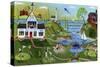 Golf Club Folk Art Cheryl Bartley-Cheryl Bartley-Stretched Canvas