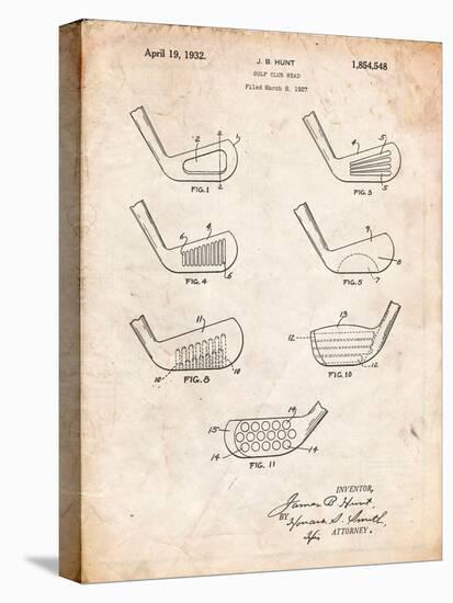 Golf Club Head Patent-Cole Borders-Stretched Canvas