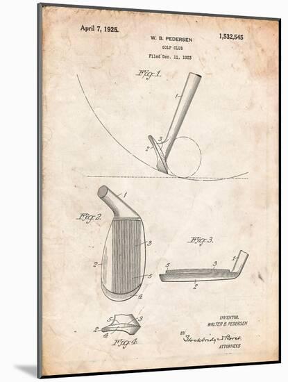 Golf Club Patent-Cole Borders-Mounted Art Print