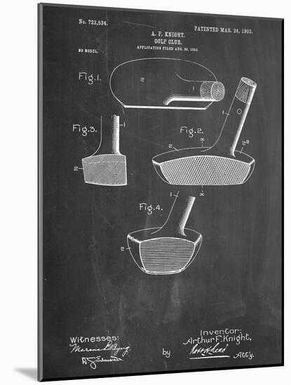 Golf Club Putter Patent-null-Mounted Art Print