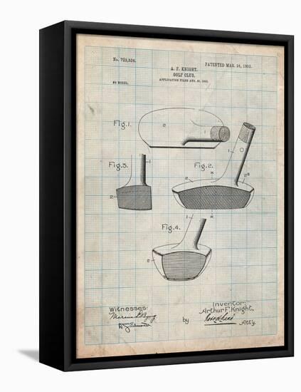 Golf Club Putter Patent-Cole Borders-Framed Stretched Canvas