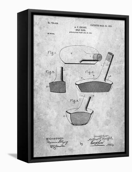 Golf Club Putter Patent-Cole Borders-Framed Stretched Canvas