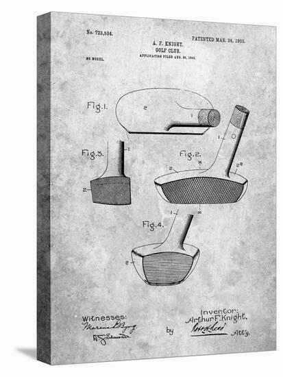 Golf Club Putter Patent-Cole Borders-Stretched Canvas