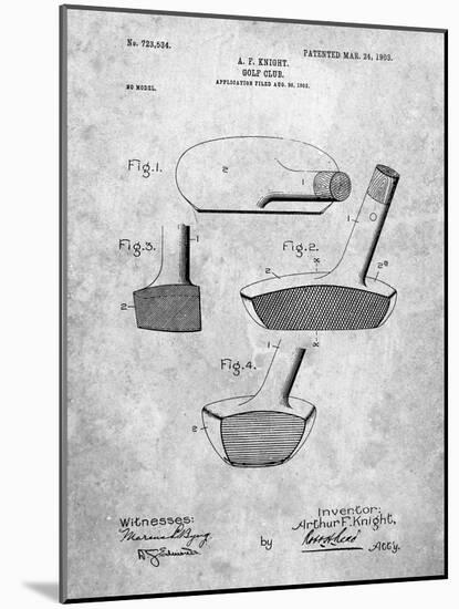 Golf Club Putter Patent-Cole Borders-Mounted Art Print