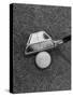 Golf Club with Mirror on Head Being Used to Help Accuracy of Golfer's Shot-Bernard Hoffman-Stretched Canvas