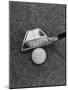 Golf Club with Mirror on Head Being Used to Help Accuracy of Golfer's Shot-Bernard Hoffman-Mounted Photographic Print