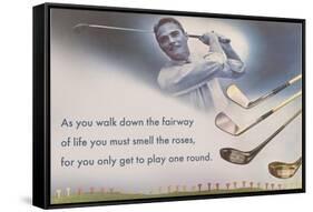 Golf Clubs and Adage-null-Framed Stretched Canvas