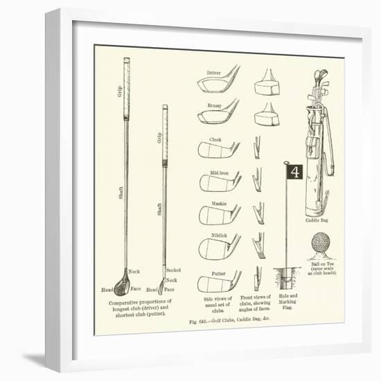 Golf Clubs, Caddie Bag, Etc-null-Framed Giclee Print