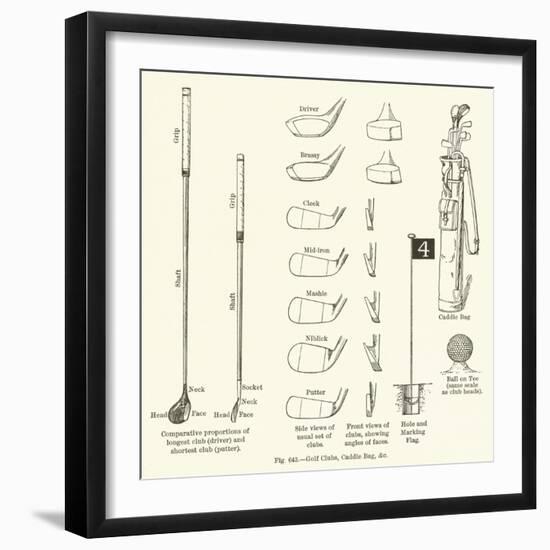 Golf Clubs, Caddie Bag, Etc-null-Framed Giclee Print