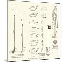 Golf Clubs, Caddie Bag, Etc-null-Mounted Giclee Print