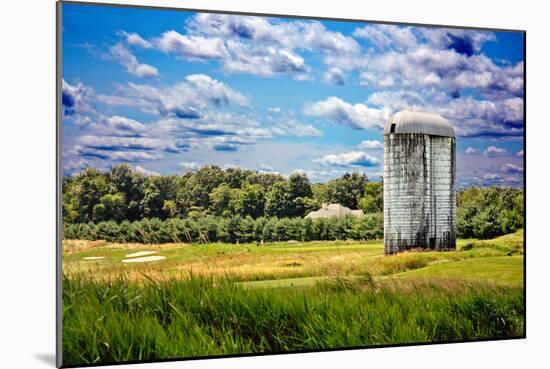 Golf Course and Silo Upstate NY-null-Mounted Photo