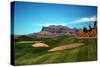 Golf Course at Foot of Mountain Range Scottsdale Arizona-null-Stretched Canvas