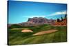 Golf Course at Foot of Mountain Range Scottsdale Arizona-null-Stretched Canvas