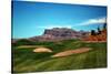 Golf Course at Foot of Mountain Range Scottsdale Arizona-null-Stretched Canvas