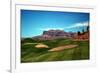 Golf Course at Foot of Mountain Range Scottsdale Arizona-null-Framed Photo