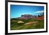 Golf Course at Foot of Mountain Range Scottsdale Arizona-null-Framed Photo