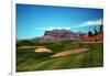 Golf Course at Foot of Mountain Range Scottsdale Arizona-null-Framed Photo