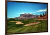 Golf Course at Foot of Mountain Range Scottsdale Arizona-null-Framed Photo