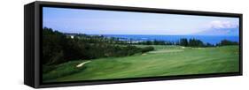 Golf Course at the Oceanside, Kapalua Golf Course, Maui, Hawaii, USA-null-Framed Stretched Canvas