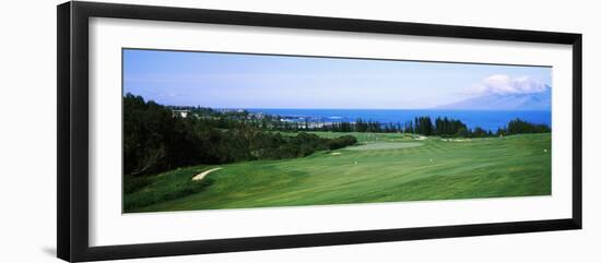 Golf Course at the Oceanside, Kapalua Golf Course, Maui, Hawaii, USA-null-Framed Photographic Print