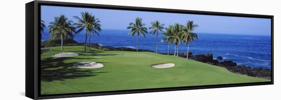 Golf Course at the Oceanside, Kona Country Club Ocean Course, Kailua Kona, Hawaii, USA-null-Framed Stretched Canvas