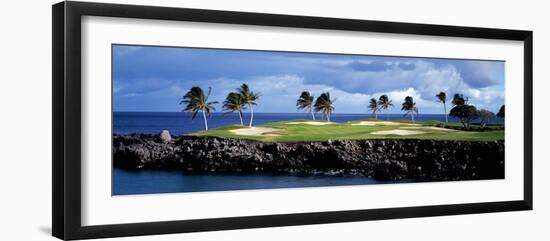 Golf Course at the Seaside, Hawaii, USA-null-Framed Premium Photographic Print