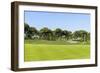 Golf Course Landscape with Fountain-denovyi-Framed Photographic Print