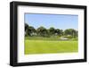 Golf Course Landscape with Fountain-denovyi-Framed Photographic Print