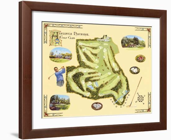 Golf Course Map, Augusta-Bernard Willington-Framed Art Print