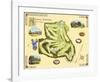 Golf Course Map, Augusta-Bernard Willington-Framed Art Print