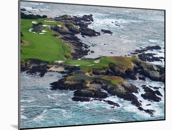 Golf Course on an Island, Pebble Beach Golf Links, Pebble Beach, Monterey County, California, USA-null-Mounted Premium Photographic Print