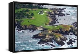 Golf Course on an Island, Pebble Beach Golf Links, Pebble Beach, Monterey County, California, USA-null-Framed Stretched Canvas