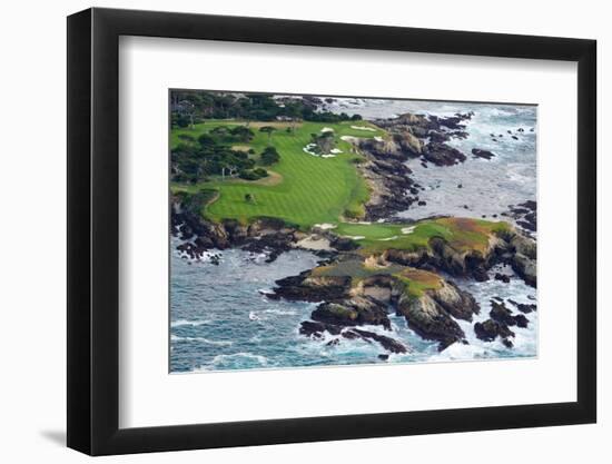 Golf Course on an Island, Pebble Beach Golf Links, Pebble Beach, Monterey County, California, USA-null-Framed Photographic Print