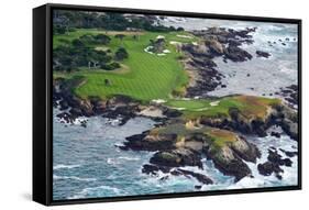 Golf Course on an Island, Pebble Beach Golf Links, Pebble Beach, Monterey County, California, USA-null-Framed Stretched Canvas