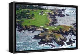 Golf Course on an Island, Pebble Beach Golf Links, Pebble Beach, Monterey County, California, USA-null-Framed Stretched Canvas