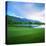 Golf Course with Mountain Range in the Background, Teton Pines Golf Course, Jackson, Wyoming, USA-null-Stretched Canvas